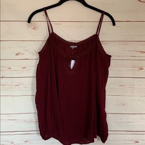 Maroon Cold Shoulder Top